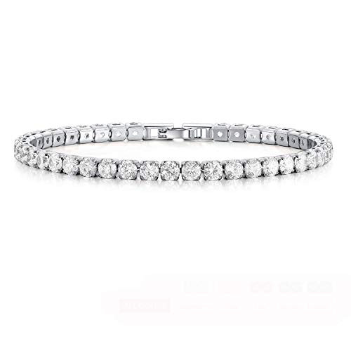 AAA- Cubic Zirconia Friendship Tennis Bracelet 18K White Gold Plated Round Cut CZ Diamond Bracelets Crystal Jewelry Gifts For Women AAA- Cubic Zirconia Friendship Tennis Bracelet 18K White Gold Plated Round Cut CZ Diamond Bracelets Crystal Jewelry Gifts For Women