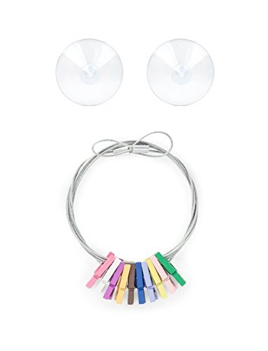 Kikkerland 10-Clothespin Photo Holder, Mini, Multicolor