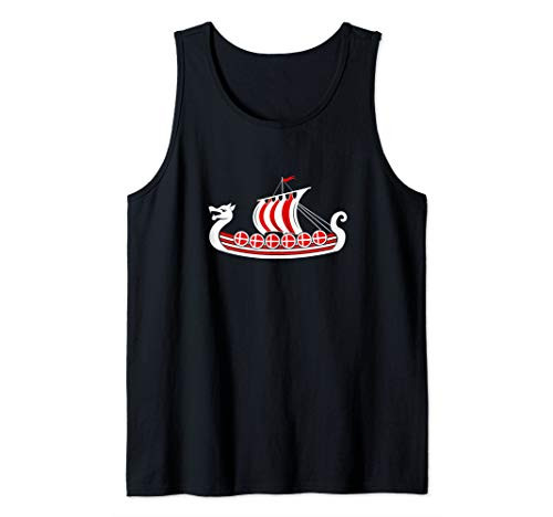 Denmark Viking Ship Shirt Norse Mythology Danish Flag Boat Tank Top