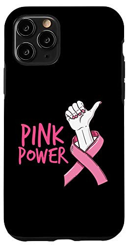 iPhone 11 Pro Cute power hand pink ribbon Breast cancer awareness month Case