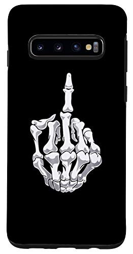 Galaxy S10 Middle Finger Skeleton Hand Funny F Off Black Case