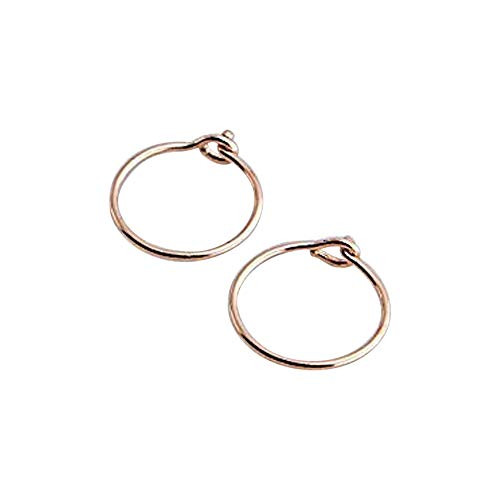 7mm Extra Thin 14K Rose Gold Filled Hoop Earrings Cartilage Handmade for Small Endless