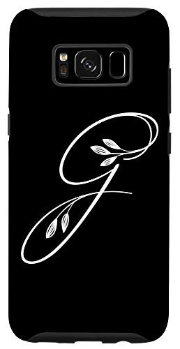 Galaxy S8 Letter G Monogram Gift Floral Design Flower Font Initial G Case