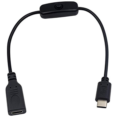 Poyiccot Raspberry Pi Power Switch USB C Male to Female Inline On-Off Switch Cable for Raspberry Pi 4