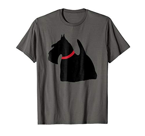 Scottish Terrier with Red Collar Scottie Dog Gift Tshirt