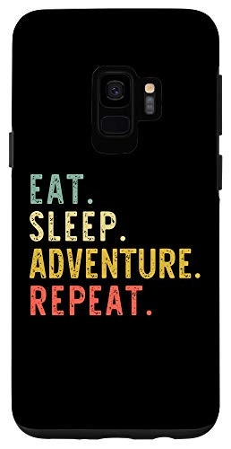 Galaxy S9 Eat Sleep Adventure Repeat Camping Outdoors Gift Vintage Case