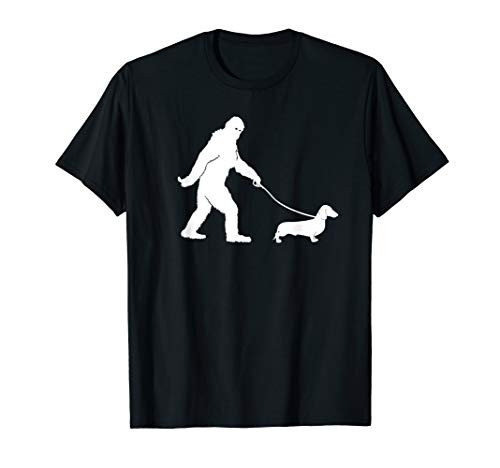 Bigfoot Sasquatch Walking Dachshund Dog Lovers Gift T-shirt