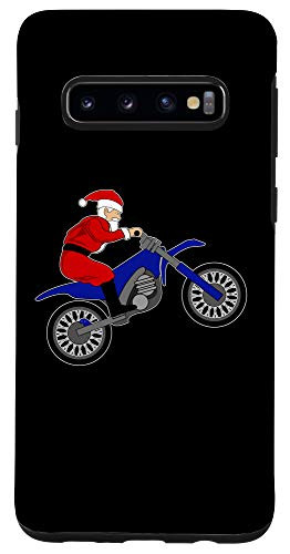 Galaxy S10 Santa Dirt Bike Enduro - Christmas Motorcycle Rider Case