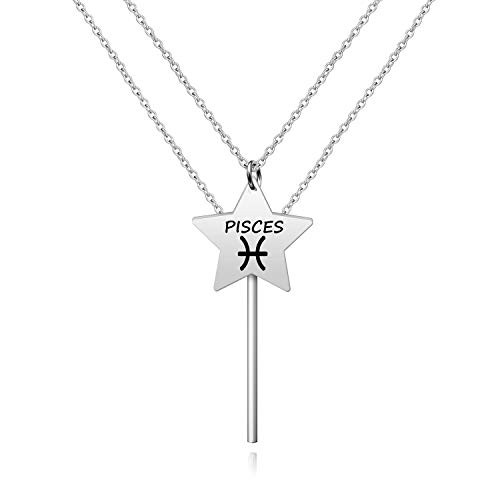 G-Ahora Zodiac Necklace Zodiac Sign Necklaces Cancer Zodiac Necklace Cancer Zodiac Gifts for Women-Pisces-