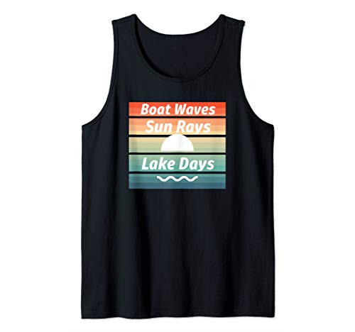 Boat Waves Sun Rays Lake Days Summer Tank Top