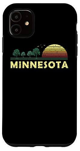 iPhone 11 Vintage Minnesota Sunset Woods Outdoors Souvenir Case