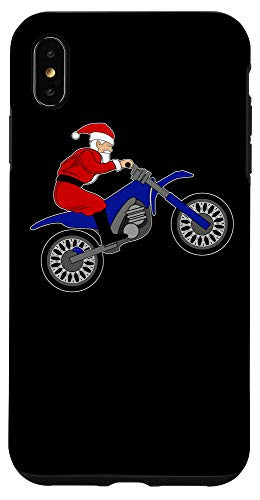 iPhone XS Max Santa Dirt Bike Enduro - Christmas Motorcycle Rider Case