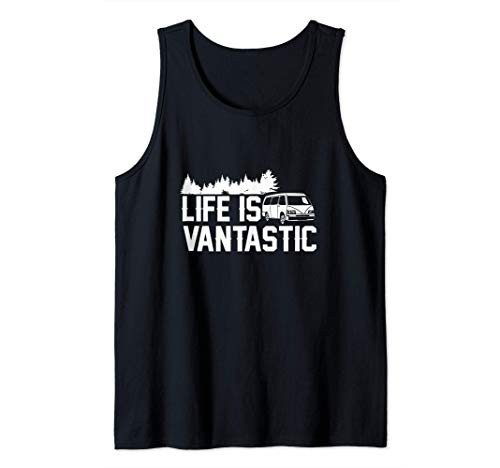 Camper Van Life Gift - Life is Vantastic Vanlife Tank Top