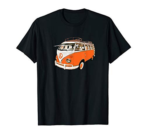 Vintage German Camper Van Micro Bus Surfer Van Retro Hippie T-Shirt