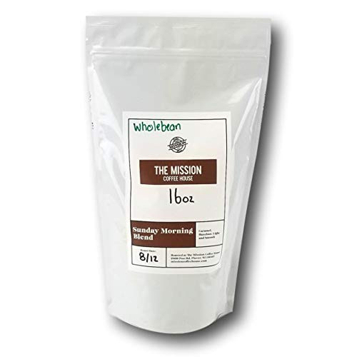 MISSION COFFEE HOUSE  Sunday Morning Blend Coffee  Dark Roast  Small Batch  Artisan Roasted  Arabica Beans  No Artificial Additives or Ingredients -16