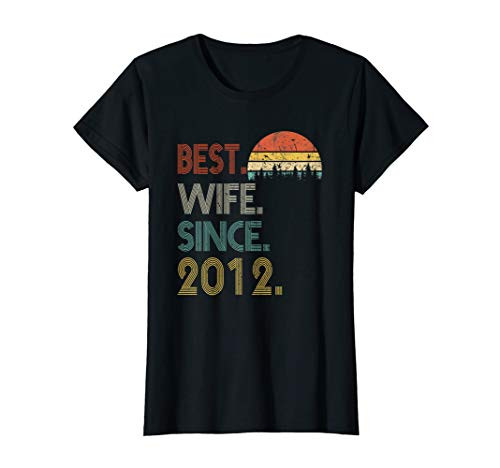 Womens 8th Wedding Anniversary Gift For Her Best Wife Since 2012 T-Shirt