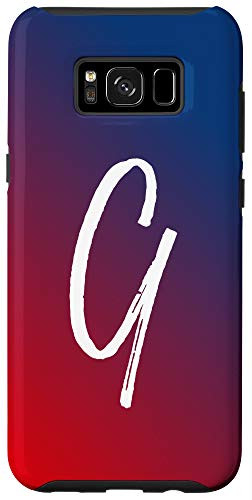 Galaxy S8- Initial G Phone Case Gradient Ombre Red Purple Blue Letter G Case