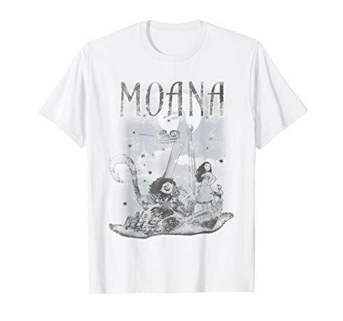 Disney Moana Maui And Moana Boat Sketch T-Shirt Disney Moana Maui And Moana Boat Sketch T-Shirt