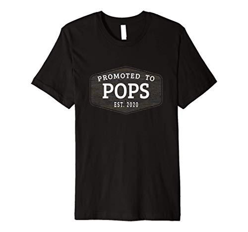 Mens Promoted To Pops Est 2020 - Wood Grain Premium T-Shirt