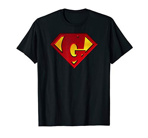 Funny Super Hero Shield Letter G name Gift Tee Shirt