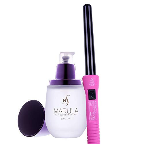 Herstyler Grande Pink Curling Iron and Marula Oil Hair Serum Set Herstyler Grande Pink Curling Iron and Marula Oil Hair Serum Set
