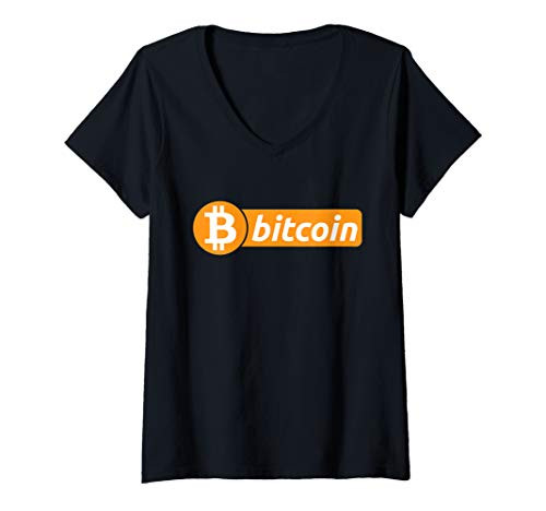 Womens Bitcoin Logo Digital Crypto Currency Support Gift V-Neck T-Shirt
