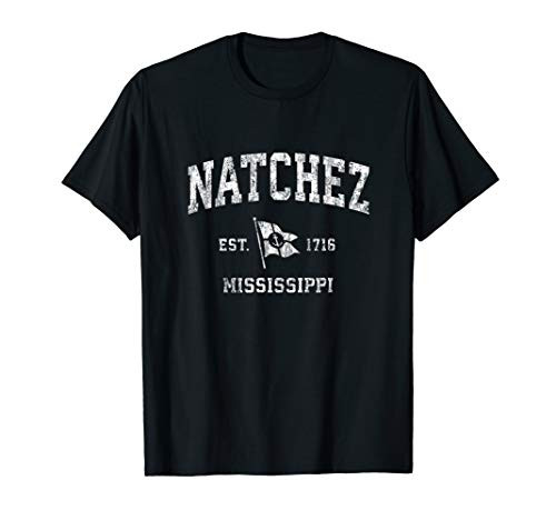 Natchez MS Vintage Nautical Boat Anchor Flag Sports T-Shirt