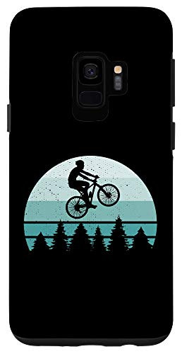 Galaxy S9 Mountain Bike Blue Sunset Vintage Circle Case
