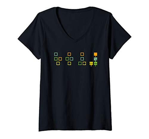 Womens Frequency Modulation FM Synthesis Synth Digital DAW Studio V-Neck T-Shirt