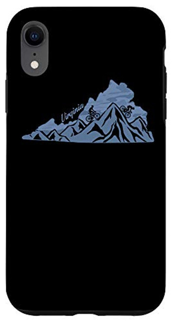 iPhone XR Virginia Mountain Bike Riding VA Biking State Blue Ridge Map Case iPhone XR Virginia Mountain Bike Riding VA Biking State Blue Ridge Map Case