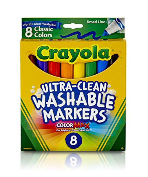 Crayola Washable Markers, Broad Point, Classic Colors, 8/Pack (58-7808) Crayola Washable Markers, Broad Point, Classic Colors, 8/Pack (58-7808)