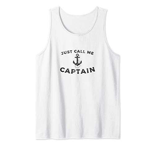 Call Me Captain  Boat Pontoon Sailor Anchor Graphic Tank Top