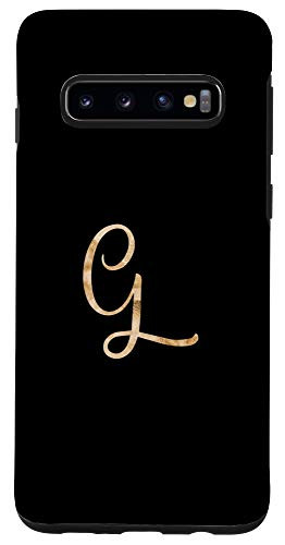Galaxy S10 Monogram Alphabet Letter G Black Background Case