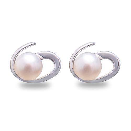 925 Sterling Silver Oval Shape Cultured Freshwater Pearl Earrings Studs 925 Sterling Silver Oval Shape Cultured Freshwater Pearl Earrings Studs