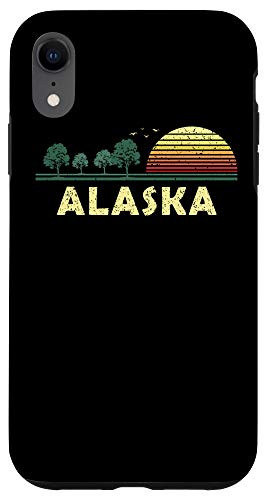 iPhone XR Vintage Alaska Sunset Woods Outdoors Souvenir Case