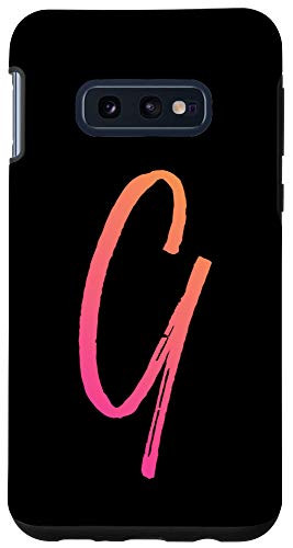 Galaxy S10e Initial G Phone Case Bright Colorful Sunrise Pink Letter G Case