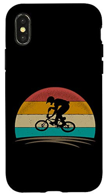iPhone X-XS Vintage BMX Bike Rider Retro 70s Distressed BMX Bike Boy Men Case
