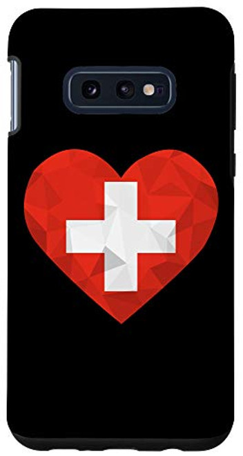 Galaxy S10e I Love Switzerland Flag Heart Low Poly Swiss Travel Vacation Case