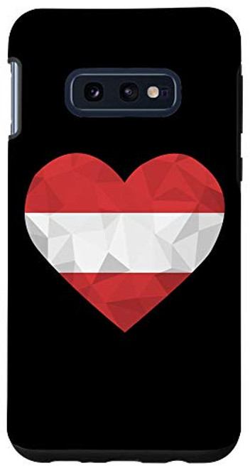 Galaxy S10e I Love Austria Flag Heart Low Poly Austrian Travel Vacation Case
