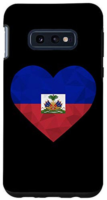 Galaxy S10e I Love Haiti Flag Heart Low Poly Haitian Travel Vacation Case