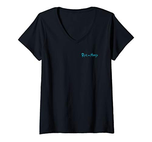 Womens Rick and Morty Rick and Morty Digital Warp V-Neck T-Shirt