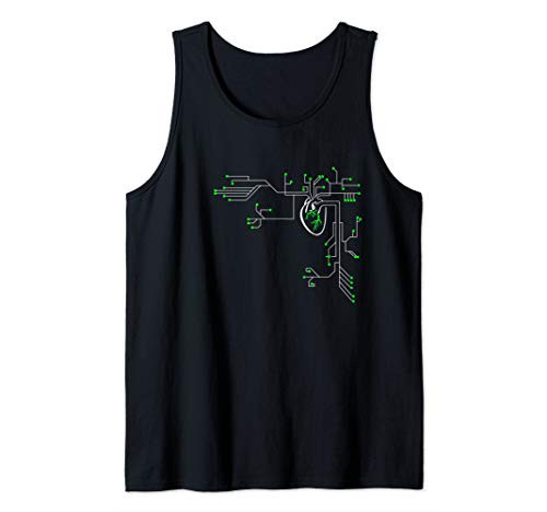 Digital Heart Computer Chip Circuit Electronics Geek Tank Top