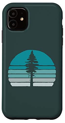 iPhone 11 Cool Vintage Redwood Tree and Retro Sunset 80s Outdoor Graphic Case