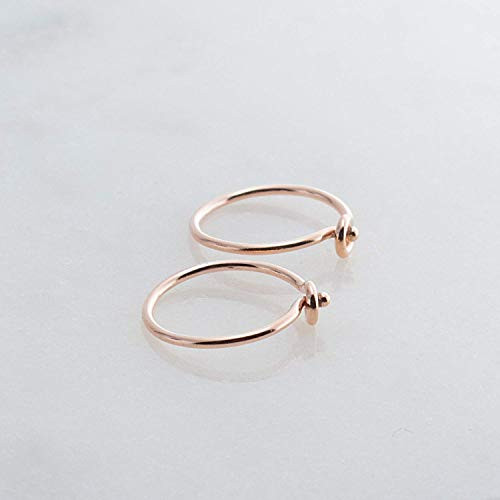 Extra Thin 7mm 14K Rose Gold Filled Hoop Cartilage Earrings