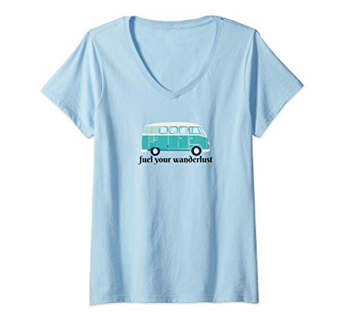 Womens Road trip wanderlust van living adventure V-Neck T-Shirt Womens Road trip wanderlust van living adventure V-Neck T-Shirt