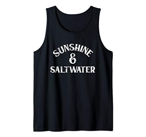 Sunshine and Saltwater Shirt Beach Gift Boat Cruise Vacation Tank Top