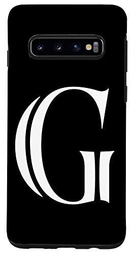Galaxy S10 Initial G Phone Case Black Varsity Style Monogram Letter G Case