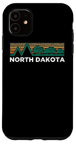 iPhone 11 North Dakota Vintage Outdoors Tree Sunsent Souvenir Case
