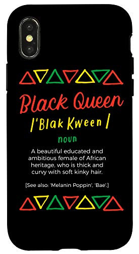 iPhone X-XS Black Queen Definition African American History Month Women Case