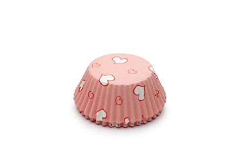 Fox Run 4908 Pink Heart Bake Cups, Standard, 50 Cups